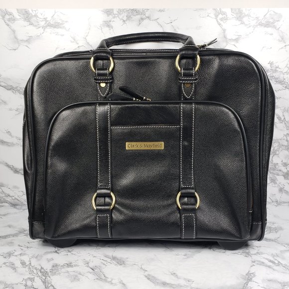 Clark and Mayfield Leather Hawthorn Travel Attache Laptop File - Picture 13 of 13